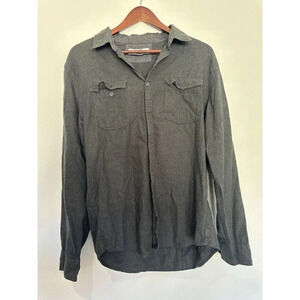 Calvin Klein Grey Long Sleeve Oxford 100% Cotton Size Large